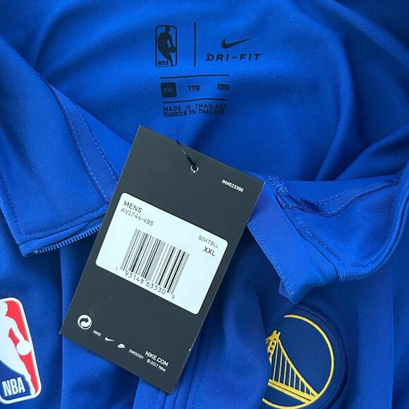 Golden State Warriors Nike Half Zip Long Sleeve Pullover Shirt Jacket Royal Blue - Picture 7 of 10